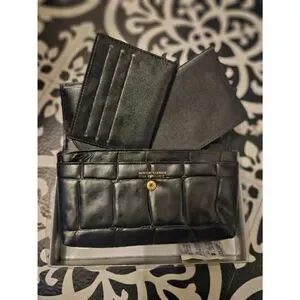 Avon | Bags | 9s Vintage Black Leather Clutch Wallet Set Byavon Y2k New ...